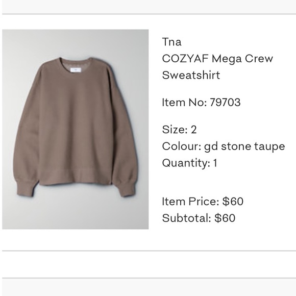 Aritzia Sweaters - TNA cozy AF sweatshirt.